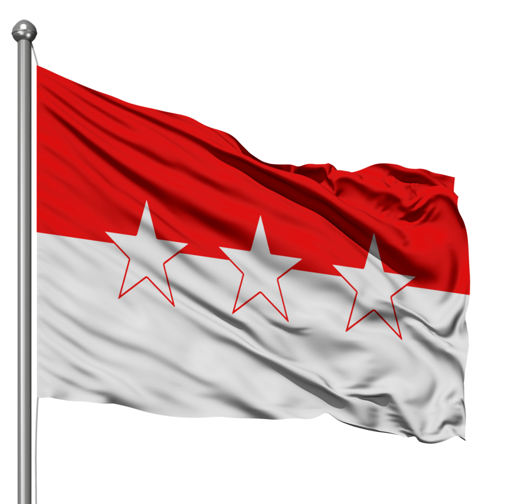 The flag of the Echadi Nation Republic on its pole